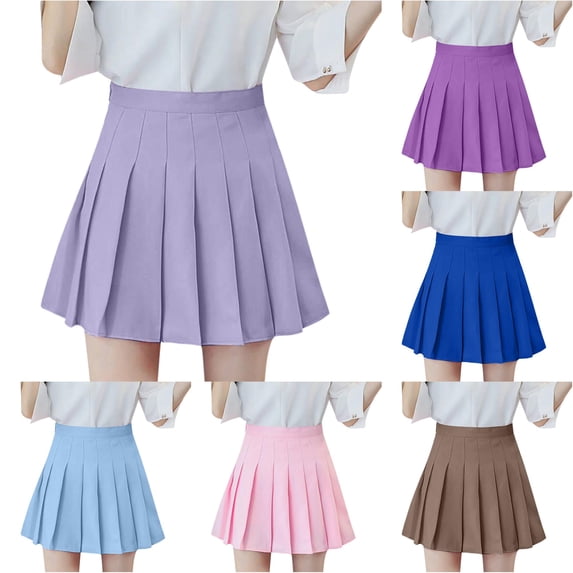 Waist Skirt High Fashion Pleated Waist Women's Casual Slim Skirt Tennis Skirt Skater Skirt