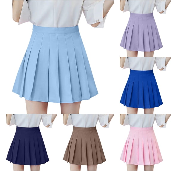 Waist Skirt High Fashion Pleated Waist Women's Casual Slim Skirt Tennis Skirt Women's Denim Skirts L