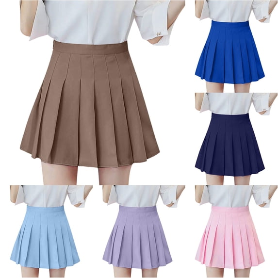 Waist Skirt High Fashion Pleated Waist Women's Casual Slim Skirt Tennis Skirt Women's Denim Skirts S