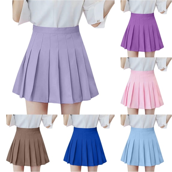 Waist Skirt High Fashion Pleated Waist Women's Casual Slim Skirt Tennis Skirt Women's Denim Skirts S