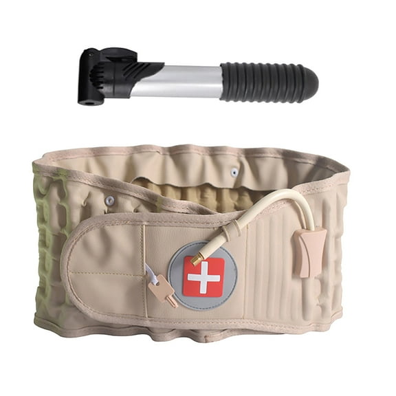 Waist Support + Pump Bradem , Lumbar Support Air Pressure Traction Bbelt Llumbar Support Belt Lumbar Traction, Massage Tools & Equipment Khaki, One Size Household Massager