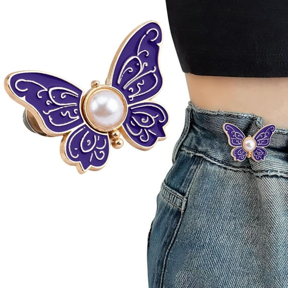 Waist Tightener Clip Flower Jean Waist Tightener - No-Sew Adjustable Pants Clips for Loose Jeans Skirts, Metal Waistband Reducer Extender Adjustable Jeans Button