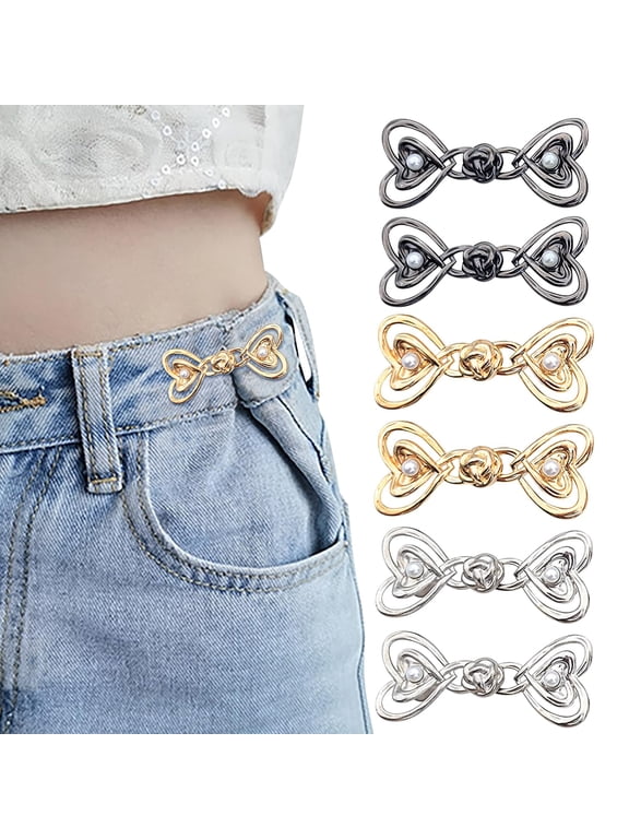 Waist Tightener Clips, Waist Cincher Clip, Waist Tightener, No Sewing, Adjustable Heart Pant Waist Tightener for Loose Jeans, Skirts, Sleeves, Sweaters Clothing Accessories