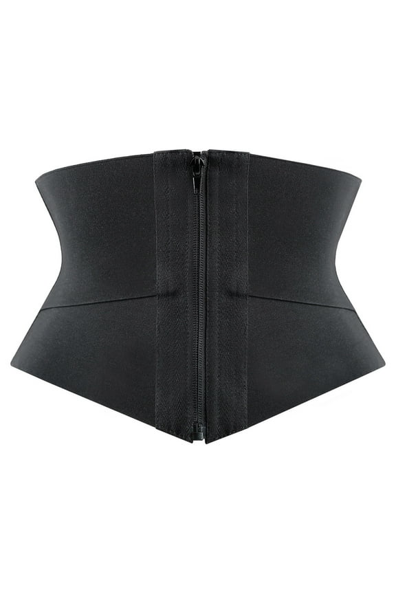 Waist Trainer Belt for Women, Stretch Body Shape Zipper Waist Cincher for Lower Back Support Training Workouts Black S