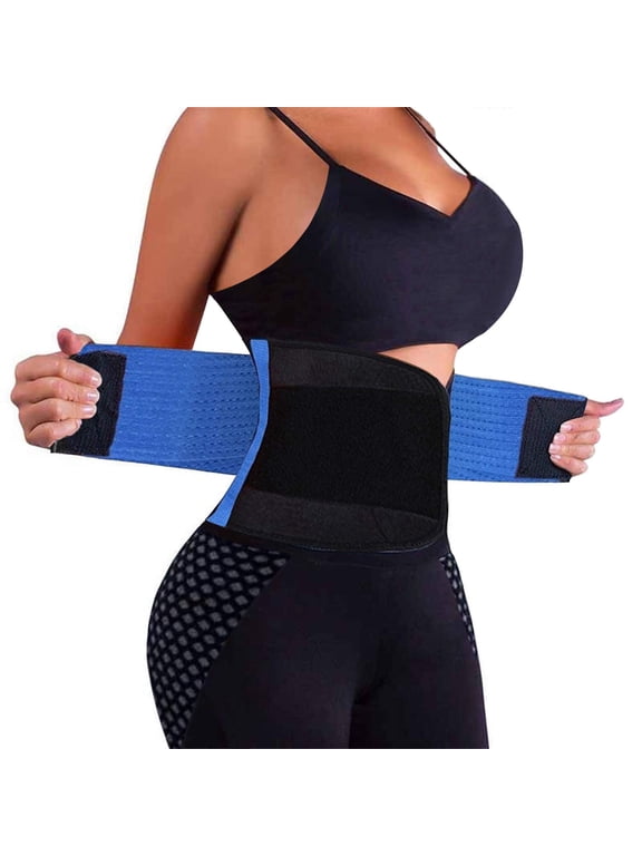 Waist Trainer Belt for Women - Waist Cincher Trimmer - Slimming Body Shaper Belt - Sport Girdle Belt (UP Graded)(Blue,S)