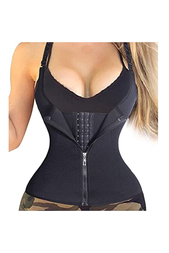 Waist Trainer Corset for Weight Loss Tummy Control Sport Workout Body Shaper Zipper Vest Tank Top
