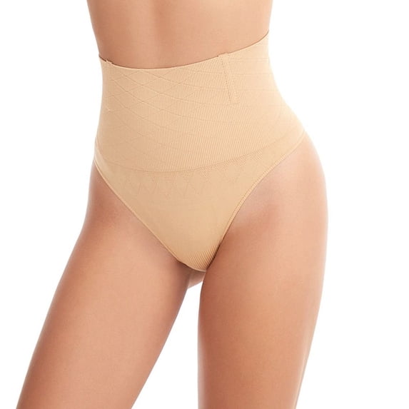 Waist Trainer Shapewear Fajas Lingeries Panties Butt Lifter Women Sexy High Waist Tummy Reducer Seamless Thong Shaper APRICOT L