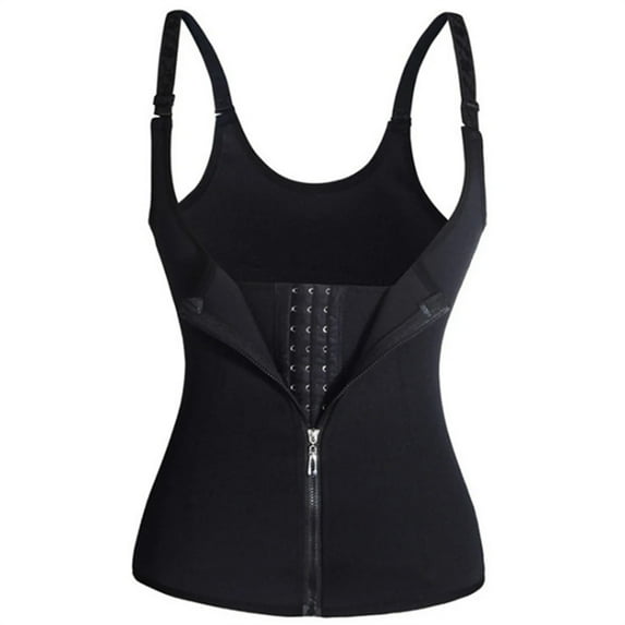 Waist Trainer Tank Top For Women Zipper Body Shaper Tummy Control Sleeveless Top, Women's Activewear Body Shaping Underwear