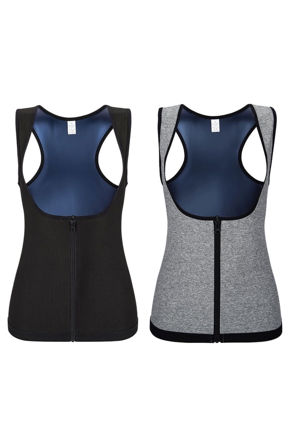 Waist Trainer Vest for Women,Zipper Corset Body Shaper for Tummy Control Neoprene Cincher Tank Top with Straps