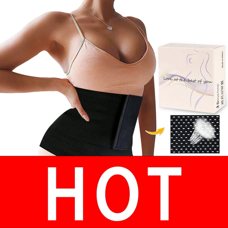 Waist Trainer Wrap For Women Plus Size Invisible Tummy Belly Band,  Adjustable Snatch Me Up Body Bandage Shaper Trimmer Sauna Belt Support  Stomach 3 M Black Wraps Around For Lower Fat Weight