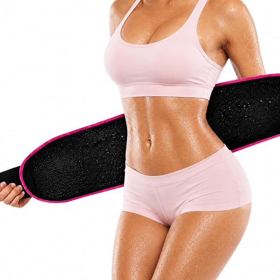 Waist Trainer for Women Belly Fat, Neoprene Sauna Sweat Band, Stomach Wrap Waist Trimmer for Workout, Lower Back Support Pink