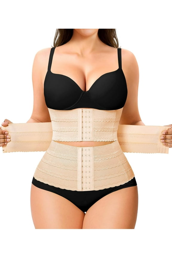 Waist Trainer for Women Corset Shapewear Tummy Control Segmented Waist Cincher Workout Girdle
