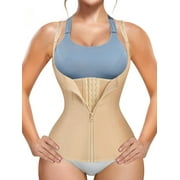 Waist Trainer for Women Corset Tummy Control Zipper Vest Workout Body Shaper Cincher Tank Top with Straps