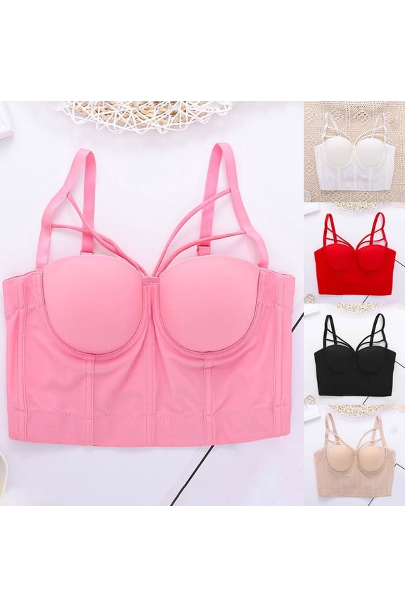 Waist Trainer for Women Elastic Strap Short Fishbone Tube Top Stage Performance Weight Loss Helper Pink 44