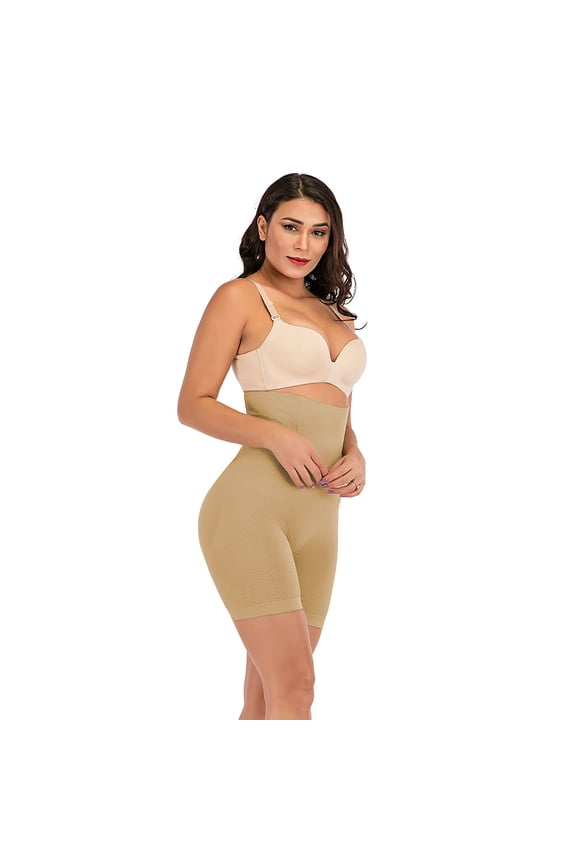 Waist Trainer for Women High Waist Tummy Control Panty Shapewear Slim Body Shaper Shorts, Beige, XS