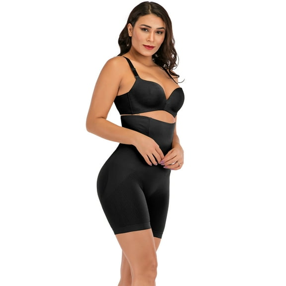 Waist Trainer for Women High Waist Tummy Control Panty Shapewear Slim Body Shaper Shorts, Black, L