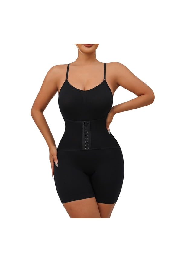 Waist Trainer for Women, Hugcore Women's Shapewear Bodysuit Tummy Control Body Shaper Butt Lifter Bodysuit Shapewear Tummy Control Black, 2XL