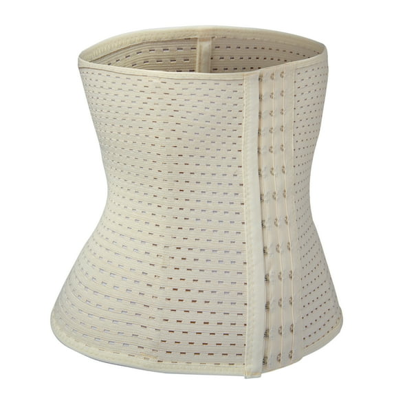 Waist Trainer for Women Latex Underbust Waist Corsets Hourglass Body Shaper 3 Hooks, Apricot, L