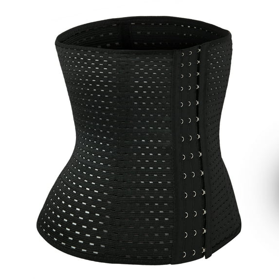 Waist Trainer for Women Latex Underbust Waist Corsets Hourglass Body Shaper 3 Hooks, Black, 2XL