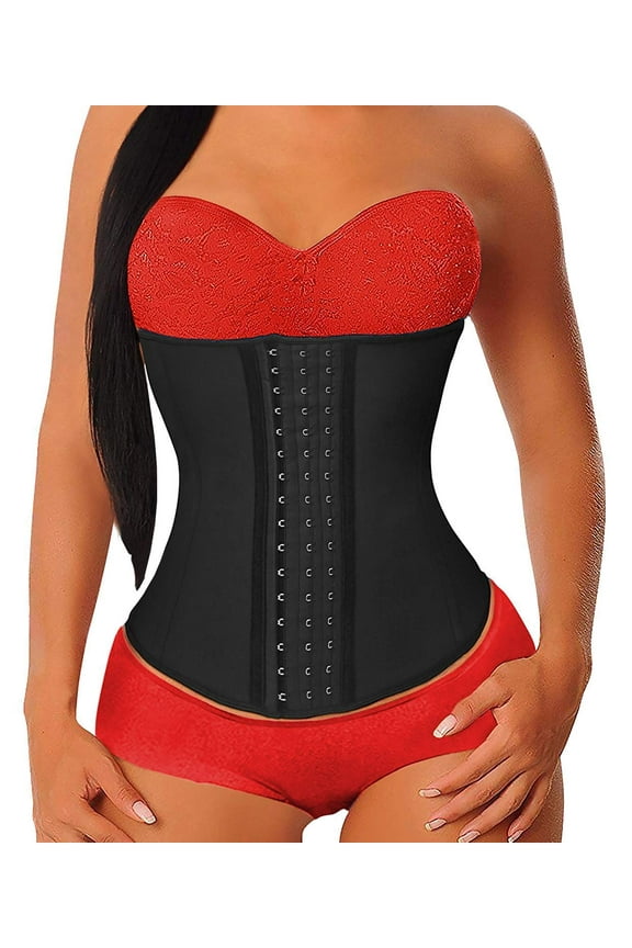 Waist Trainer for Women Tummy Control Latex Underbust Waist Cincher Corset Sport Girdle Hourglass Body Shaper (Black, M)