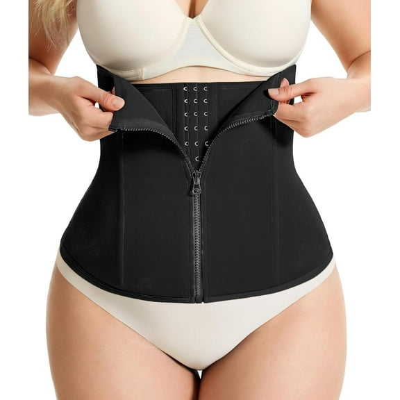 Waist Trainer for Women Zipper Corset Shapewear Tummy Control Faja Body Shaper Waist Cincher Workout Girdle