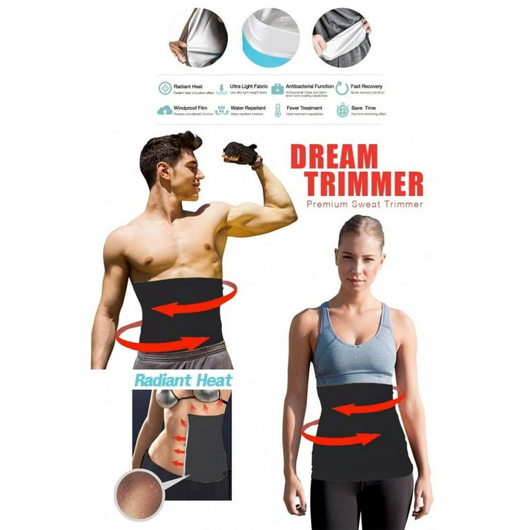 Waist Trimmer Belly Fat Burner Silver Anti-Bacterial Coating, Body Shaper  Exercise Belt Women's Large: 30 - 32