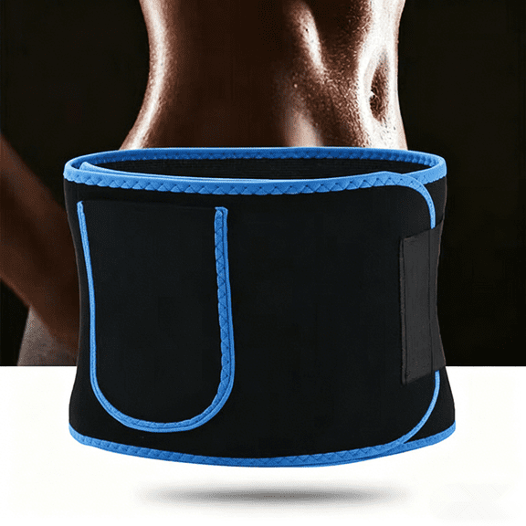 Waist Trimmer Belt Sport Workout Shaper Burner Slimming Belt W/ Phone Pocket Blue-Black (US Logistics only For USPS.TK/TMEU only For self-pickup)