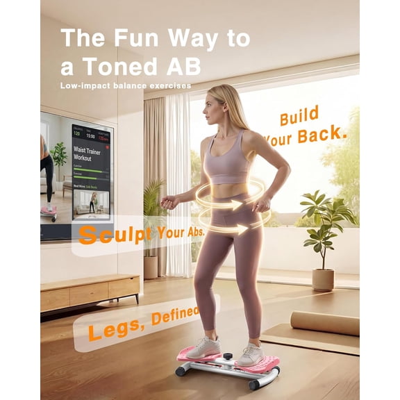 Waist Twister Machine Exercise, 326 lbs Ab Twister Board for Exercise, Home Gym, Balance Training & Fat Burning, Noiseless Workout Equipment for Women & Men - Twist Exercise Machine