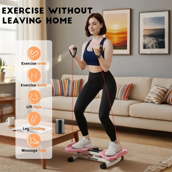 Waist Twister Machine Exercise, Home Ab Twister Board Fitness Tool Capacity 265lbS with Resistance , Anti-Slip Twist Workout Equipment with Smart Digital Monitor for Women and Men Belly Fat Burn