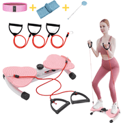 KBPAZ Waist Twister Machine with Resistance Bands - Ab Twist Board Non-Slip Twisting Machine Core Workouts for Home Gym Exercise Lover(Pink)