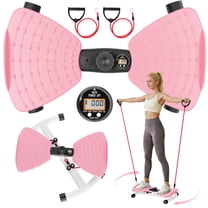 Waist Twister Machine, Silent Ab Toner Machine, Core Workout Board for Women, Home Gym Equipment for Hourglass Figure & Love Handle Reduction, Pink