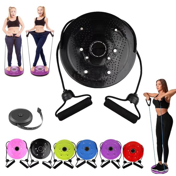 Waist Twister Sculptor Machine with Exercise Arm Bands, Ab Twist Disc Board with Massage Base, Adjustable Twisting Fitness Tool for r Arms, Hips and Thighs
