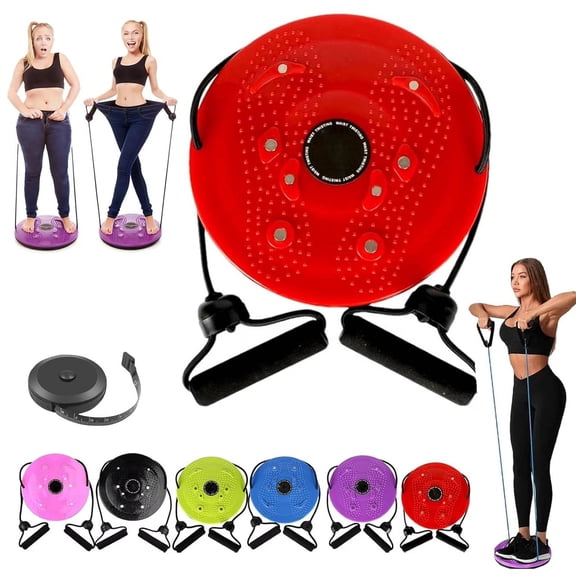 Waist Twister Sculptor Machine with Exercise Arm Bands, Ab Twist Disc Board with Massage Base, Adjustable Twisting Fitness Tool for r Arms, Hips and Thighs