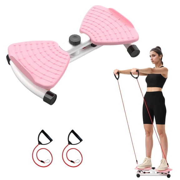 Waist Twisting Machine & Ab Twister Machine - 300 Lbs Noiseless Waist Twister Board for Core Exercise, Home Gym Fitness Equipment with Resistance Bands