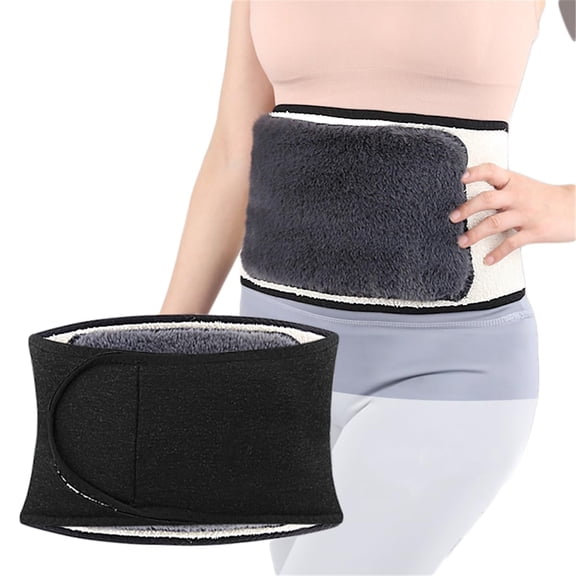 Waist Warmer, Men Women Winter Thicken Thermal Plush Warm Waist Belt, Adjustable Lumbar Support Belt, Cozy Warm Stomach Abdominal Body Band Wrap, Waist Back Brace Protector Guard Kidney Binder (L)