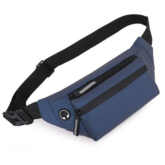 Waist bag waterproof messenger bag outdoor trend running sports leisure mobile phone chest bag - blue