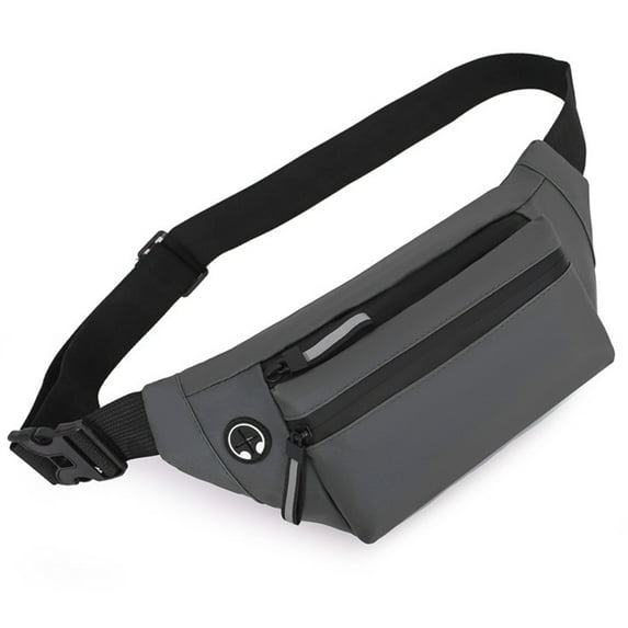 Waist bag waterproof messenger bag outdoor trend running sports leisure mobile phone chest bag - grey
