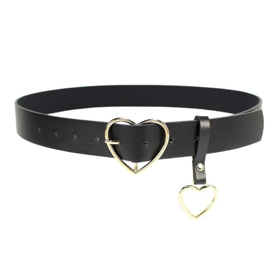 Waist for Dress Heart Buckle Heart Pendant Leather s Gold