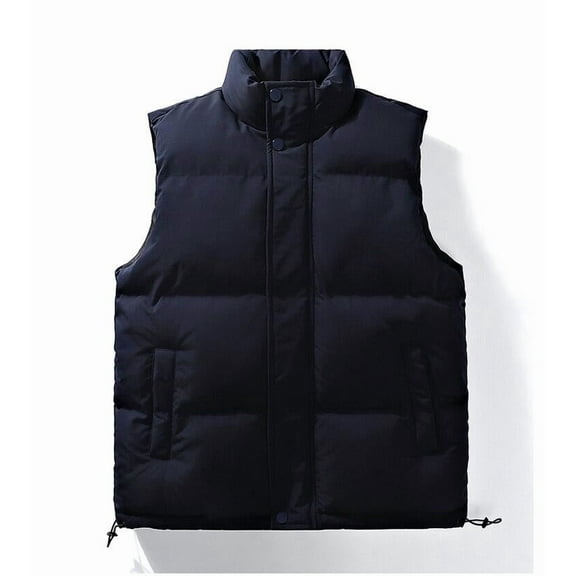Waistcoat Vest For Men Sevevn Men's Vest Stand-Up Collar Button Pocket Zipper Padded Jacket Sleeveless Padded Jacket