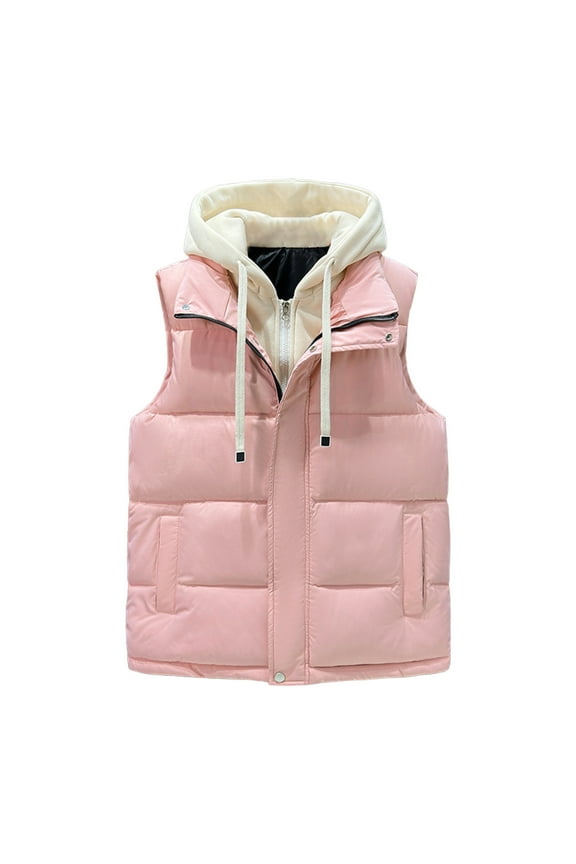 Waistcoat Vest Sevevn Men's Outerwear Vest Hooded Puffer Vest Padded Winter Vest Jacket