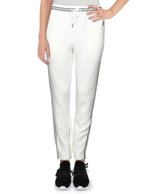 Womens Juniors Comfy Cozy Track Pants White M