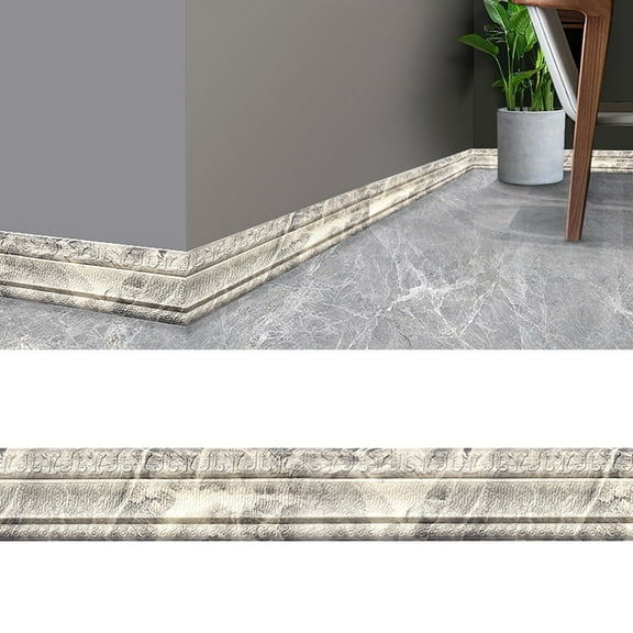 Waistline Skirting Self-Adhesive Three-Dimensional Wall Sticker (Thin 4.5Mm) G,1X Skirting Wall Sticker,3D Selfadhesive Waterproof Pattern Wallpaper Border Wall Decor Removable Sticker