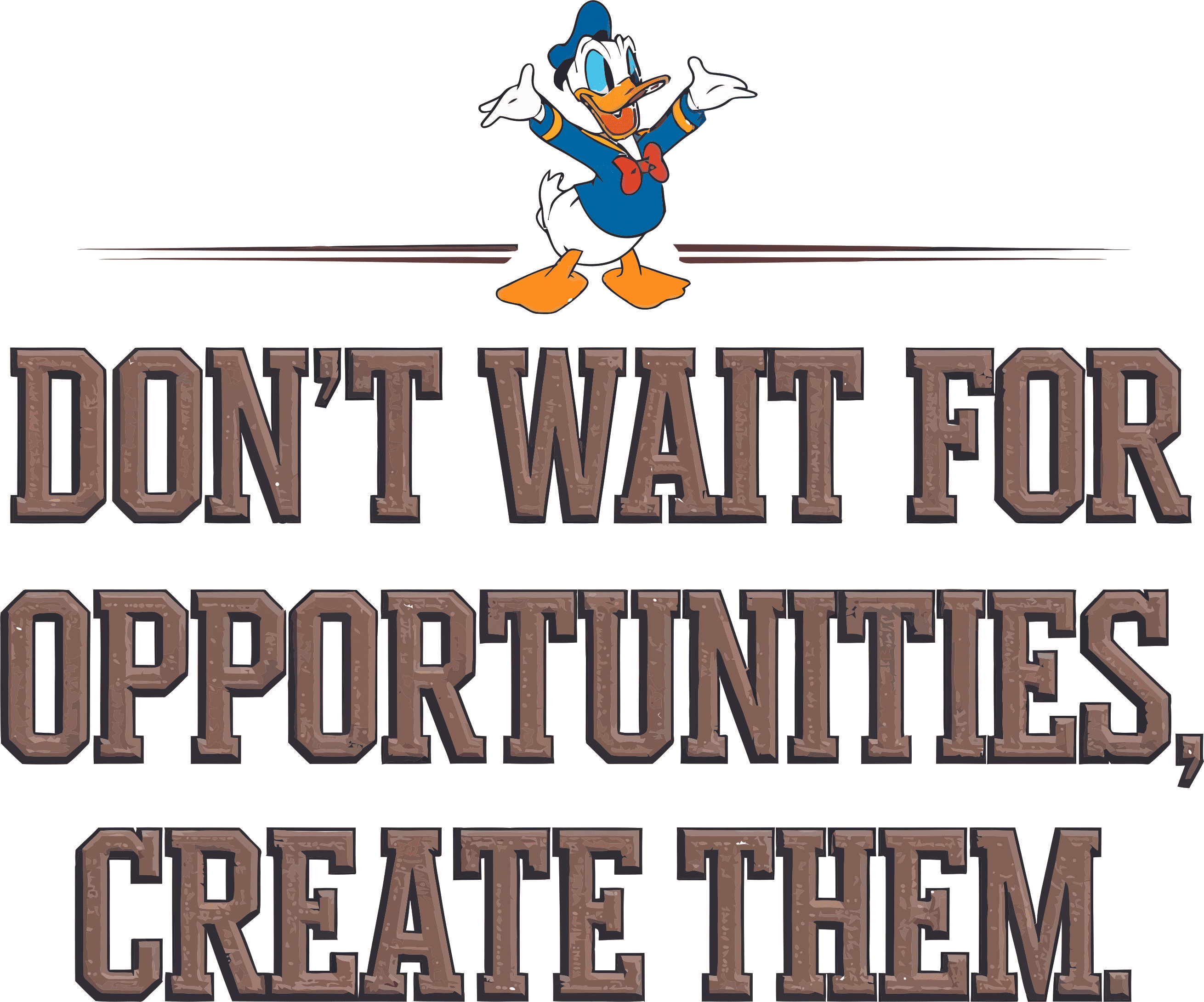 Wait Duck Don't Wait Create Opportunities White Sailor Duck Cartoon Character ...