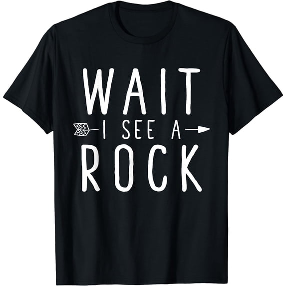 Wait I See A Rock T-Shirt - Funny Geologist Tee Black 4X-Large