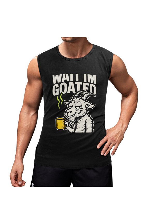 Wait Im Goated_3 Men's Tank Top Muscle Workout Gym Sleeveless T-Shirt 3X-Large