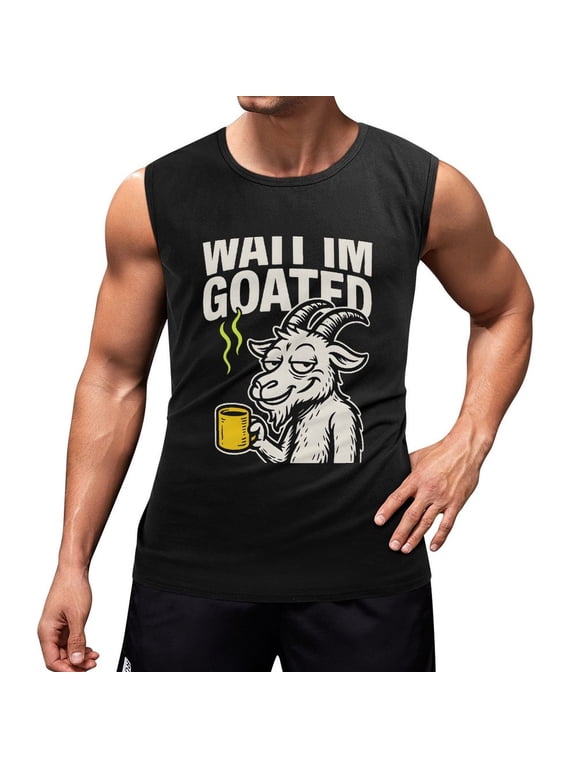 Wait Im Goated_3 Men's Tank Top Muscle Workout Gym Sleeveless T-Shirt Small