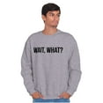 thumbnail image 1 of Wait What Funny Novelty One Liner Sweatshirt for Men or Women Brisco Brands M, 1 of 6