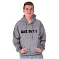 thumbnail image 1 of Wait What Funny Novelty One Liner Unisex Plus Fleece Graphic Hoodie Brisco Brands 2X, 1 of 5