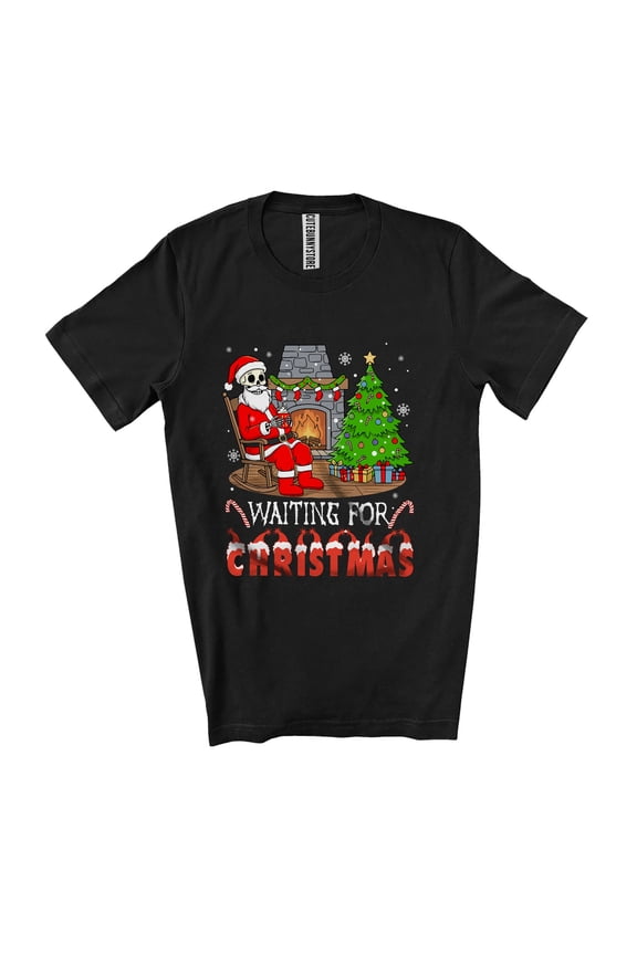 Wait for Christmas; Sarcastic Christmas Skeleton Drink Coffee Long Wait; Family Group Unisex T-Shirt