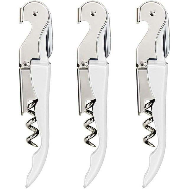 Waiter Corkscrew with Foil Cutter Heavy Duty Pack of 3, Professional